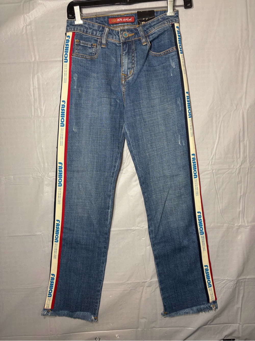 379. RS2R Classic Blue Woman’s Denim Jeans with Side Stripe